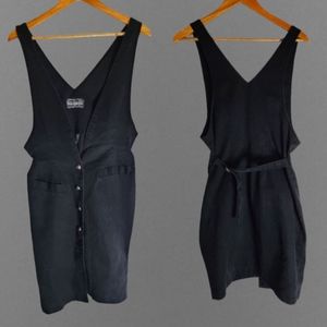 Vintage black denim buttondown dress